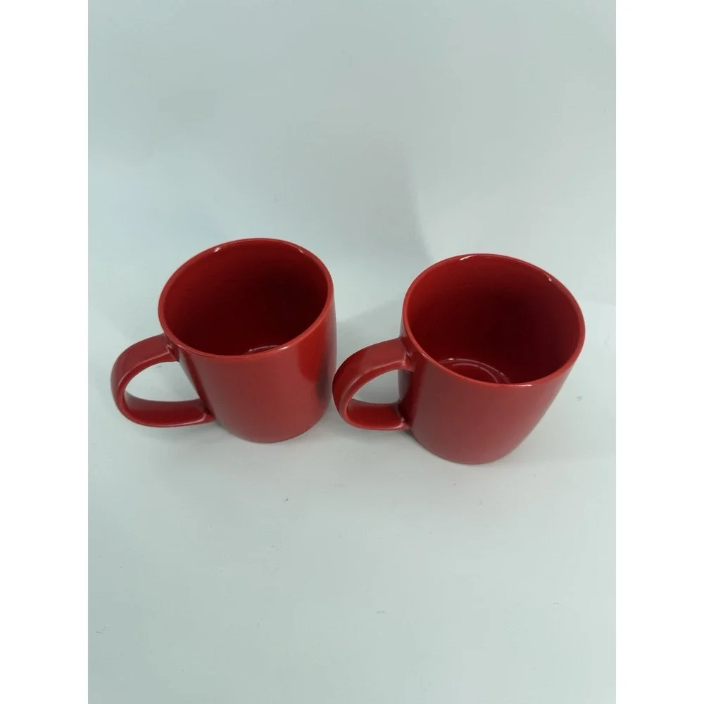Starbucks Mugs Red w/ Green Siren Logo 12oz Coffee Cups